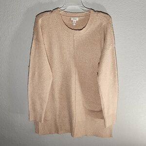 a.n.a Sweater Womens Size M Tan Fuzzy Tunic Long Top